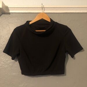 Pinup Girl Clothing | Couture for Everybody | Black Cowl Neck Crop Top | Large